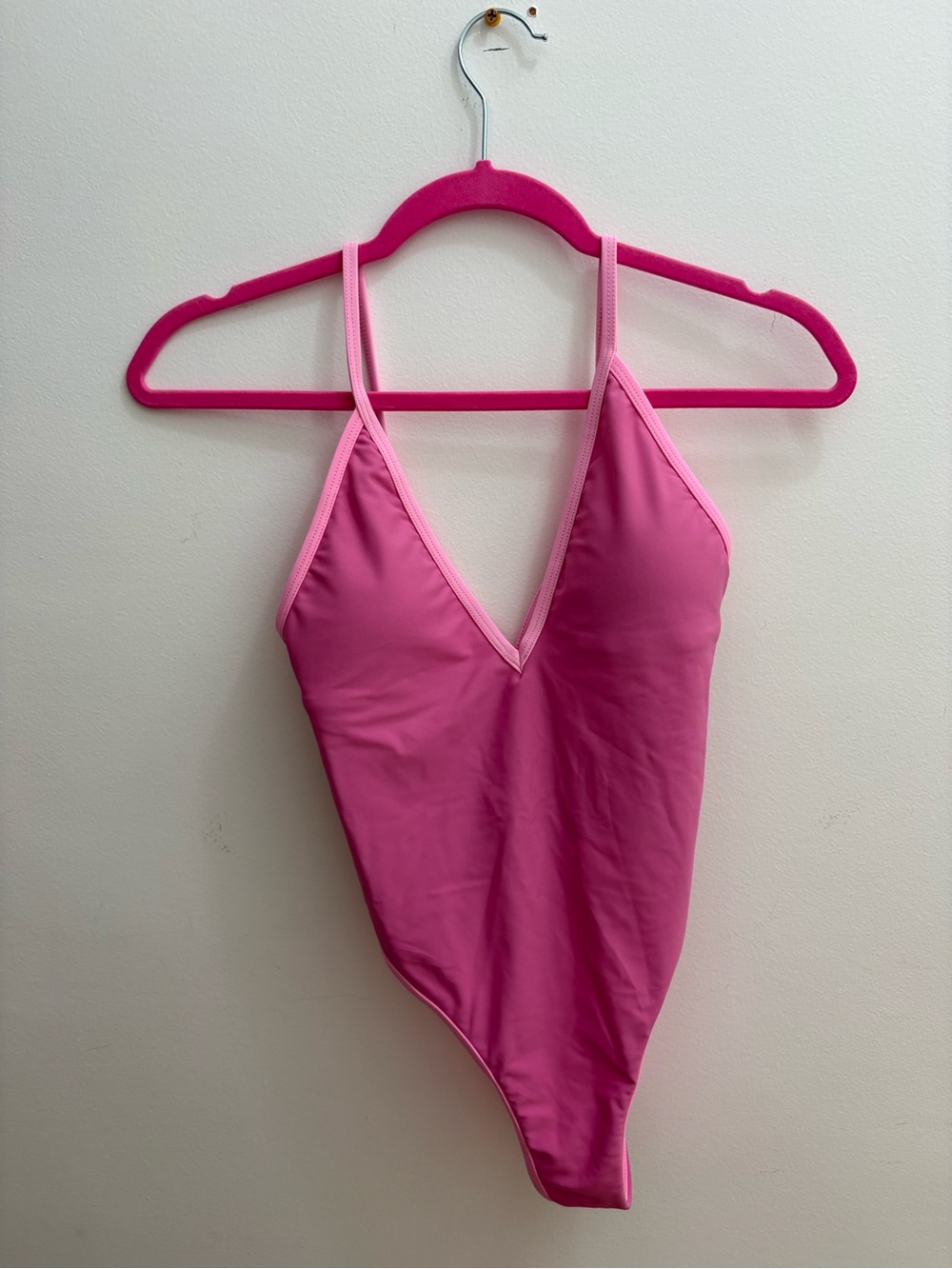 93 Play Street Pink V-Neck One-Piece